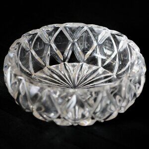 Cut Crystal Candy Dish with Diamond Pattern